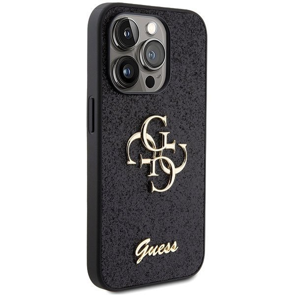 Etui Guess GUHCP15XHG4SGK iPhone 15 Pro Max 6.7" czarny/black hardcase Glitter Script Big 4G Case