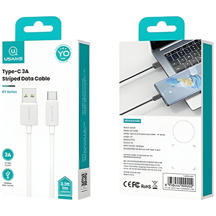 Kabel USAMS KY 3A USB-C  do USB-A 3m US-SJ698 Biały