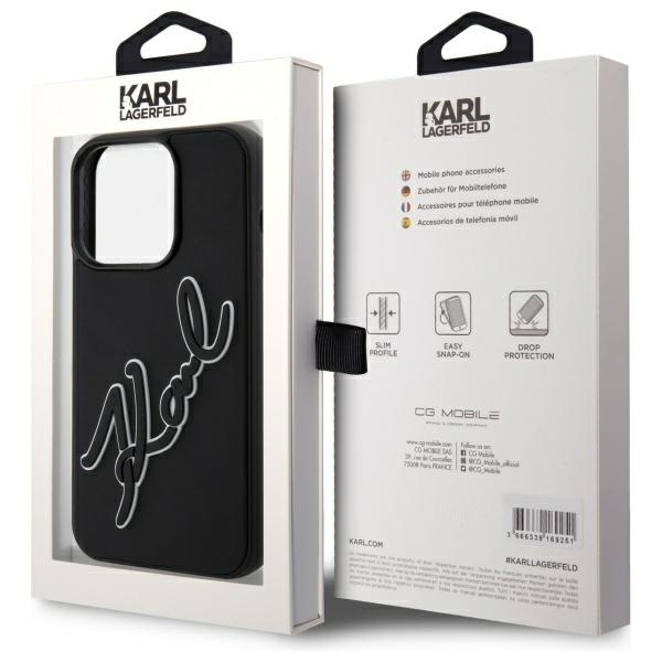 Karl Lagerfeld KLHCP15X3DRKSDLK iPhone    15 Pro Max 6.7" czarny/black hardcase 3D Rubber Signature