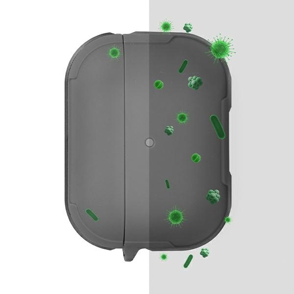 UNIQ obal Valencia AirPods Pro šedá/gunmetalová šedá Antimikrobiální provedení