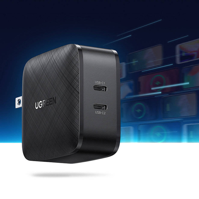 Ugreen Ladegerät 2x USB Typ C 66W Power Delivery 3.0 Quick Charge 4.0+ schwarz (CD216)