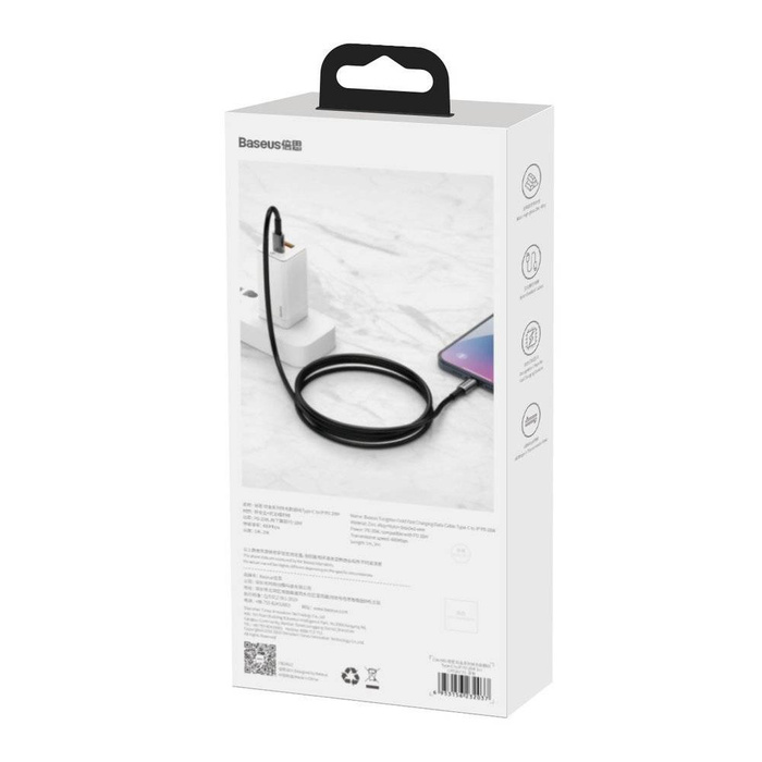 Cavo Baseus USB tipo C - Alimentazione di ricarica rapida 20 W 1 m nero ( Lightning -01)