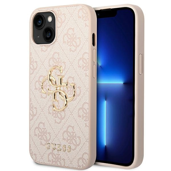 Case Guess iPhone 14 6.1" pink/pink hardcase 4G Big Metal Logo