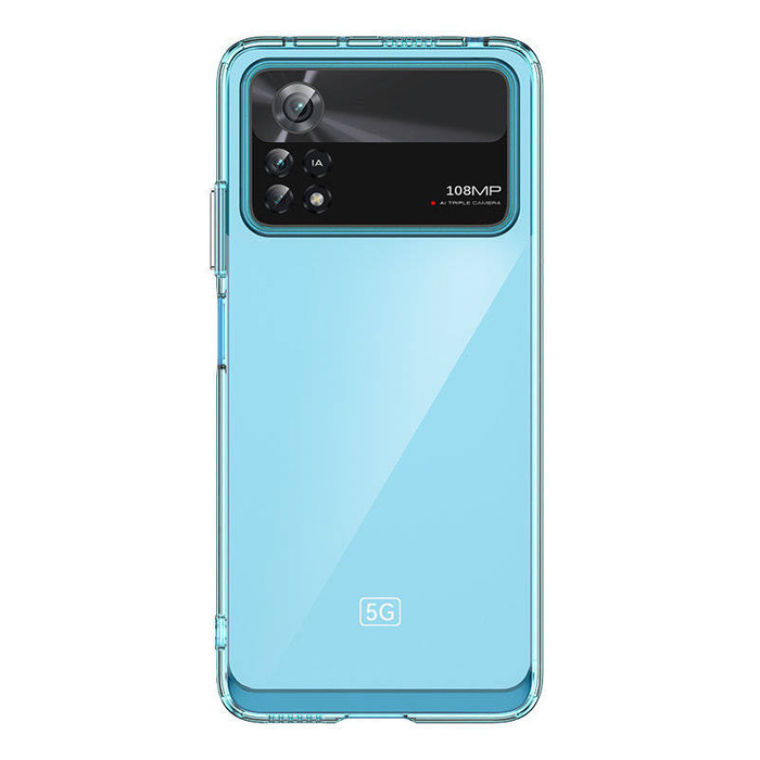 Coque Outer Space pour Xiaomi Poco X4 Pro 5G avec cadre flexible bleu