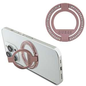 Guess MagSafe Ringständer GUMRSALDGP rosa/rosa Strassstein