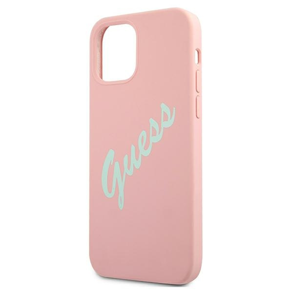 Case GUESS Apple iPhone 12 12 Pro Silicone Vintage Pink Green Hardcase