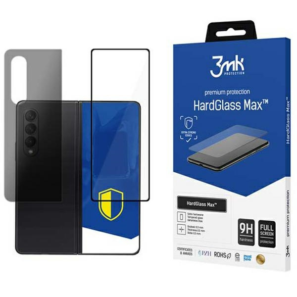 3mk HardGlass Max Sam Z Fold 3 5G (přední) černá/černá Celoplošné sklo