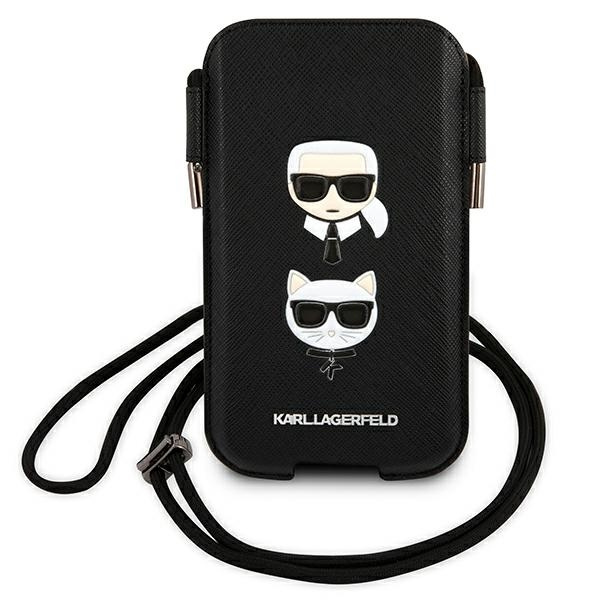 Karl Lagerfeld Handbag KLHCP12LOPHKCK 6.7" black/black hardcase Saffiano Ikonik Karl&Choupette Head