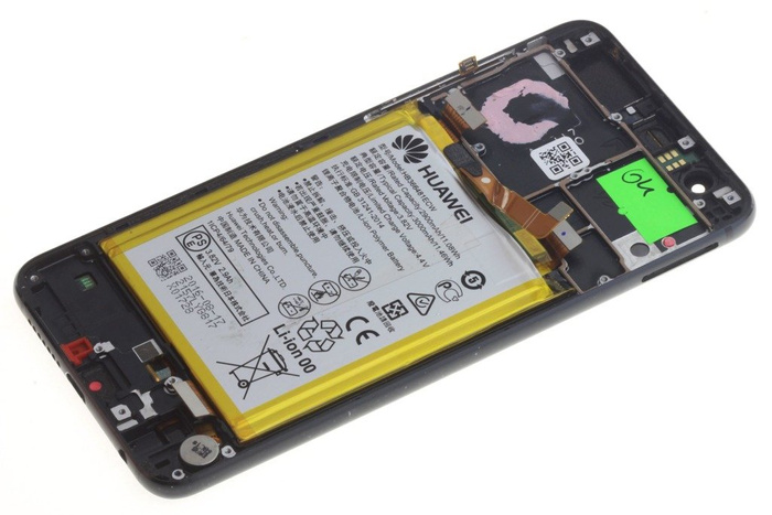 Kijelző Honor 8 Grade B fekete üveghibával eredeti Lcd érintőképernyővel