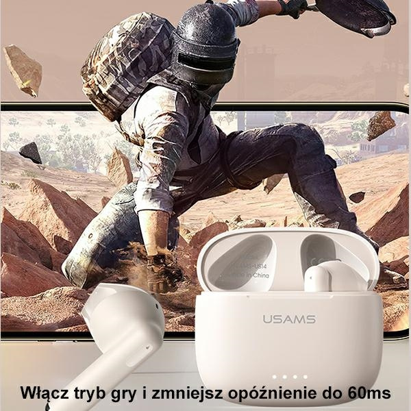 USAMS Sluchátka Bluetooth 5.3 TWS US Series Duální bezdrátový mikrofon modrá/modrá BHUUS03