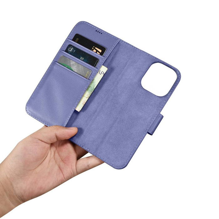 iCarer Wallet Case 2in1 iPhone 14 Pro Flip Leather Cover Anti-RFID Light Violet (WMI14220726-LP)