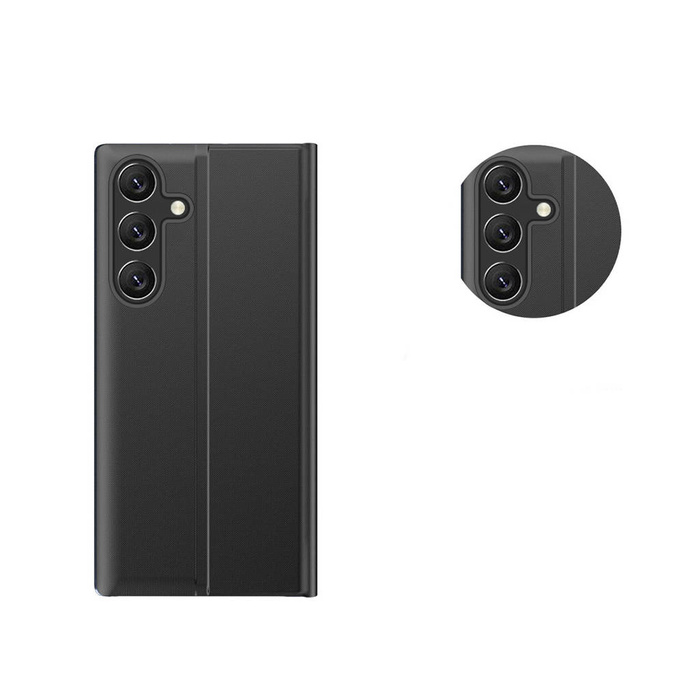 Nouvelle housse de sommeil pour Xiaomi Redmi 11A / Poco C55 / Redmi 12C Housse avec support à rabat Noir