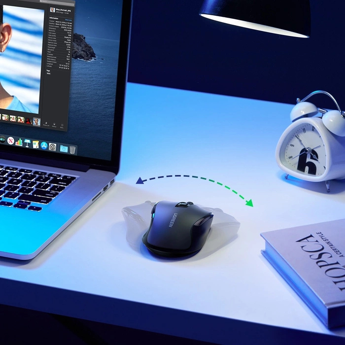 Ugreen USB optická bezdrátová myš 2,4 GHz 4000 DPI černá (MU006)