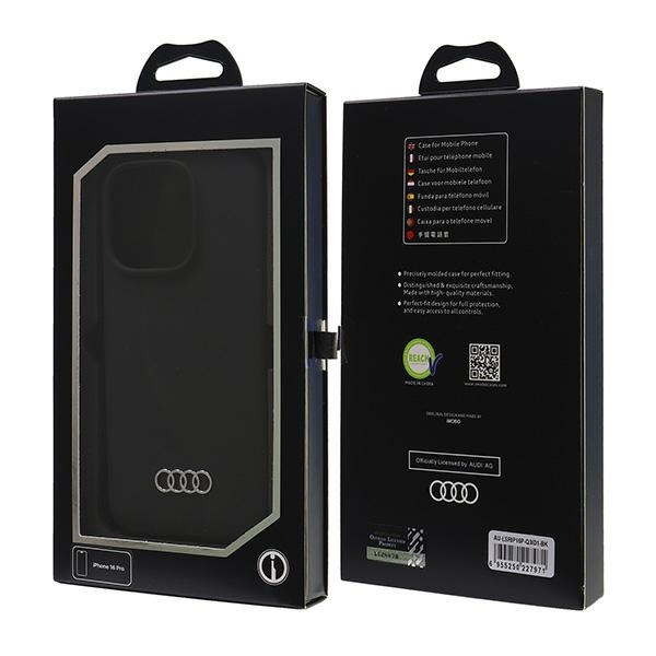 Audi Silicone Case iPhone 16 Pro 6.3"czarny/black hardcase AU-LSRIP16P-Q3/D1-BK