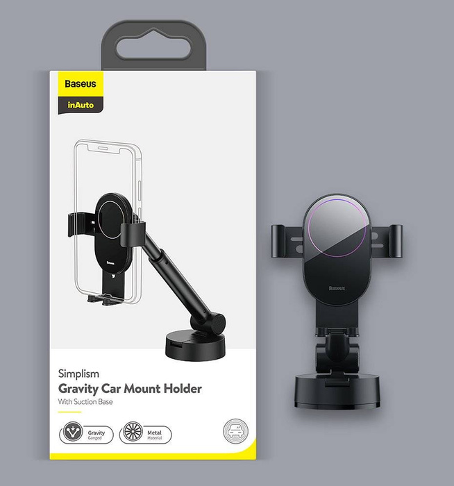 [ON RETURN] Supporto da auto per parabrezza telescopico Baseus nero (SUYL-JY01)