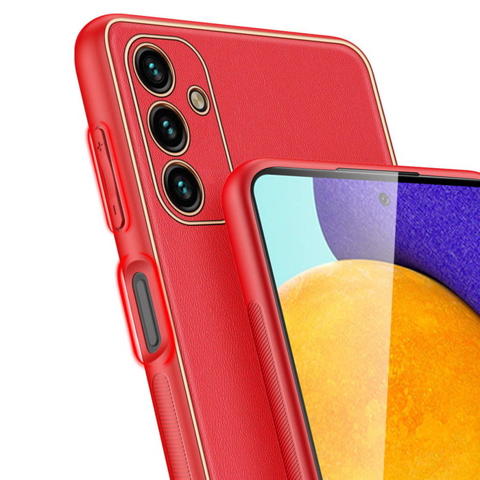 Dux Ducis Yolo elegante cover realizzata in pelle ecologica per Samsung Galaxy A13 5G rosso