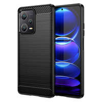 Custodia Carbon Case per Xiaomi Redmi Note 12 Pro+ cover in carbonio flessibile in silicone nero