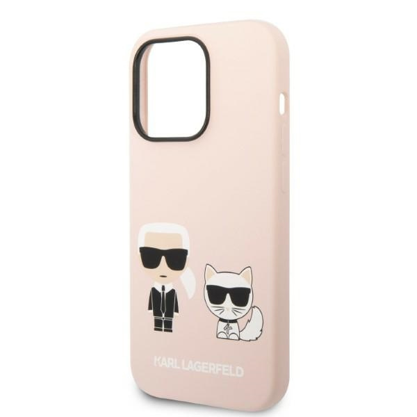 Karl Lagerfeld KLHMP14LSSKCI iPhone 14 Pro 6.1" hardcase light pink/light pink Silicone Karl & Choupette MagSafe