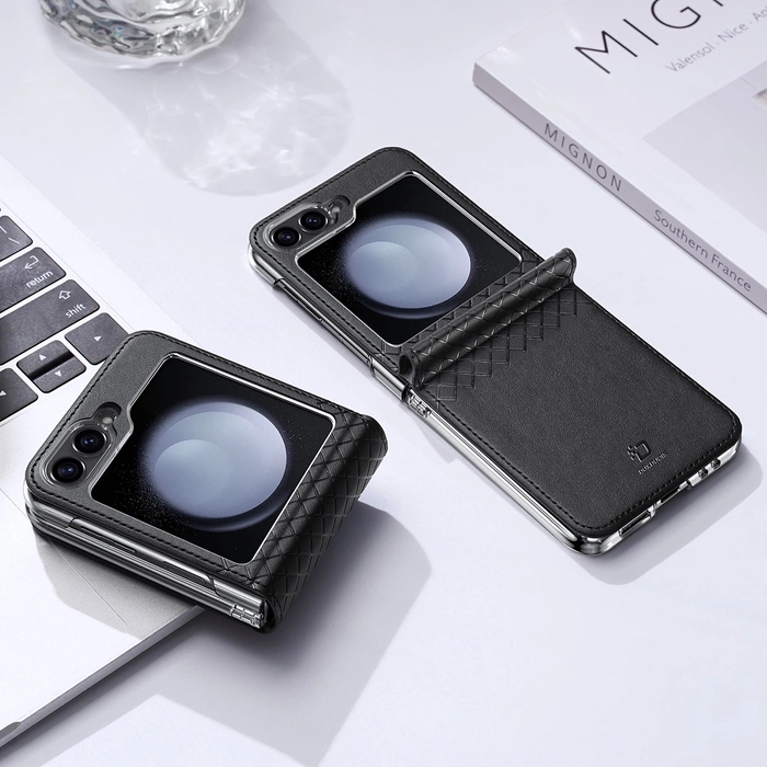 Dux Ducis Brill leather case for Samsung Galaxy Z Flip 6 - black