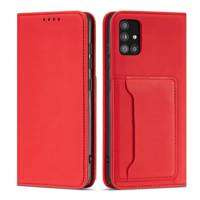 Magnet Card Case Case pro Xiaomi Redmi Note 11 Pouch Wallet Card Holder Red
