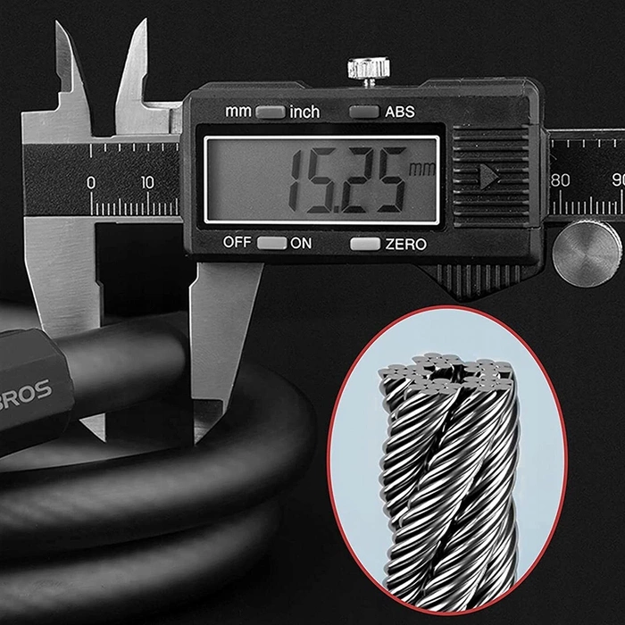 Zámek na kolo Rockbros RKS507-1BK s kombinací 1,8m - černý