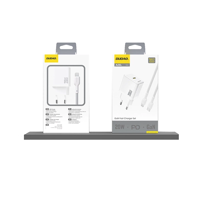 Dudao A26 PD20W GaN USB-C Ladegerät - Weiß