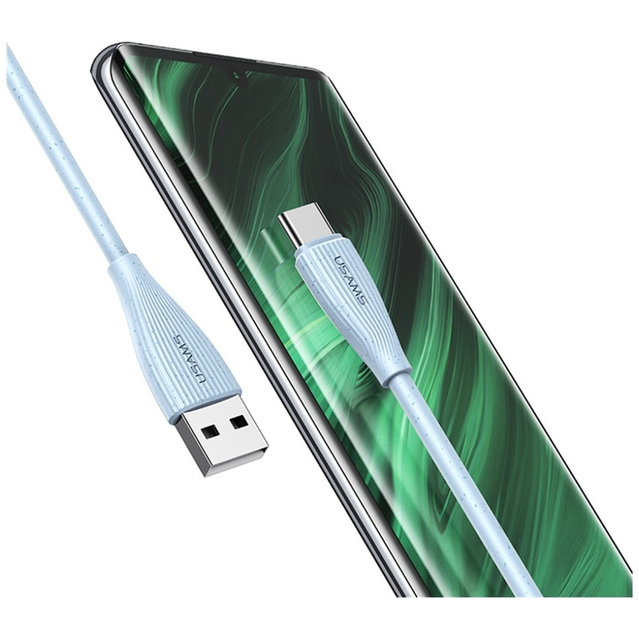 Kabel USAMS Green Series SJ714 18W 3A    USB-A do USB-C 1m biały