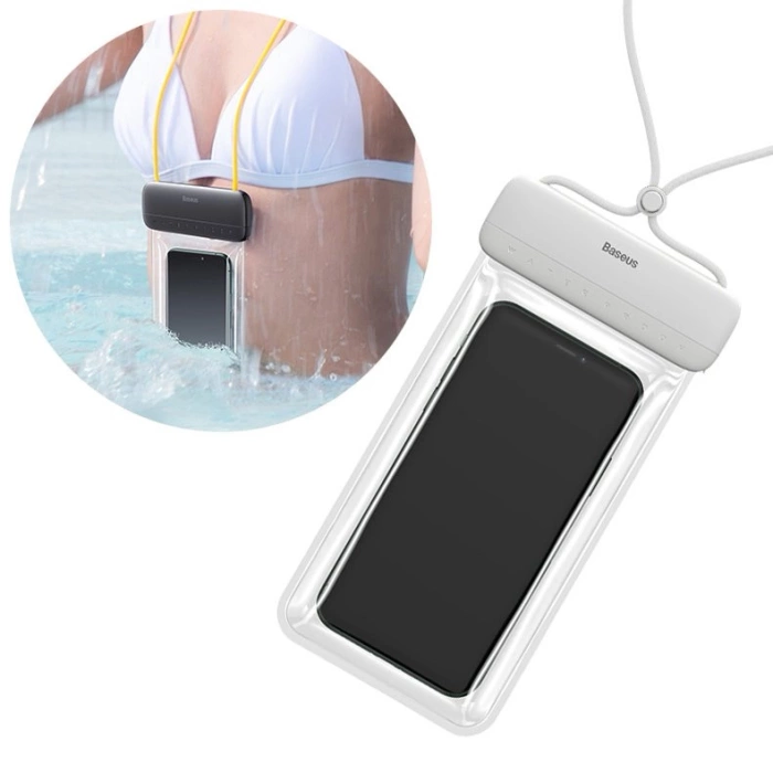 Baseus universelle wasserdichte Handyhülle (max. 7,2'') für Schwimmbad IPX8 weiß (ACFSD-D02)