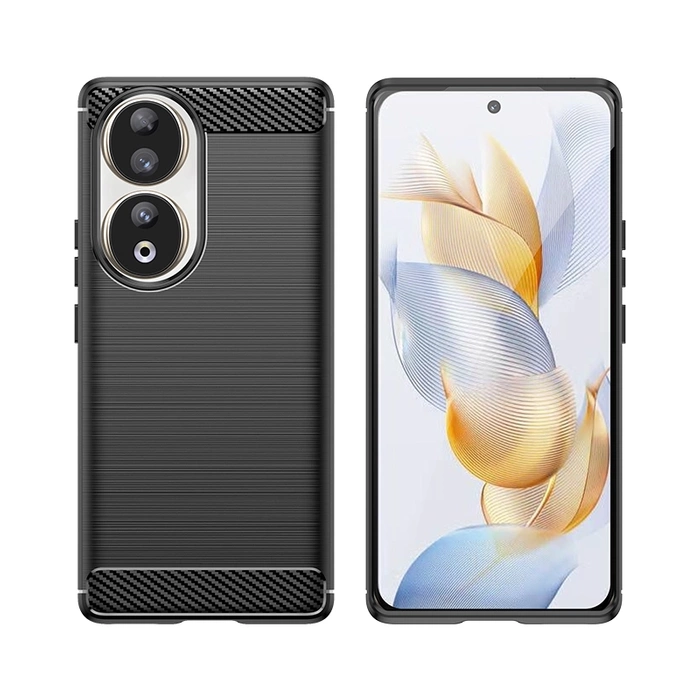 Funda de silicona Carbon Case para Honor 90 - negra