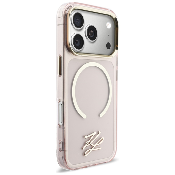Etui Karl Lagerfeld IML KL Script Logo   MagSafe do iPhone 17 Pro Max różowy