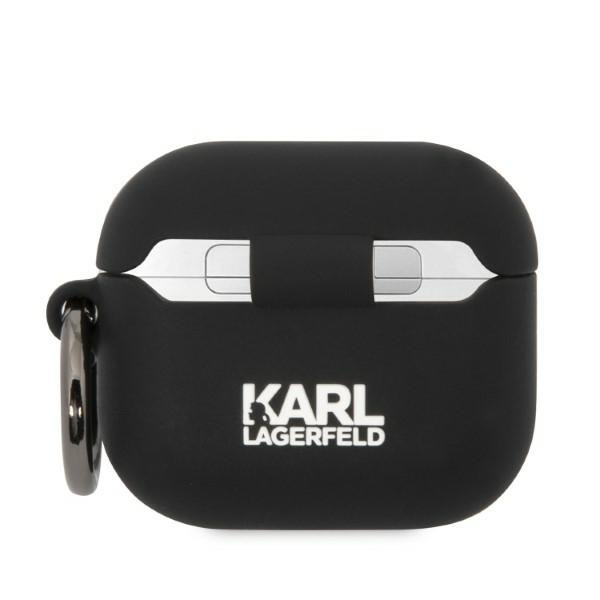 Karl Lagerfeld KLA3RUNCHK AirPods 3 funda negro/negro Silicona Choupette Cabeza 3D