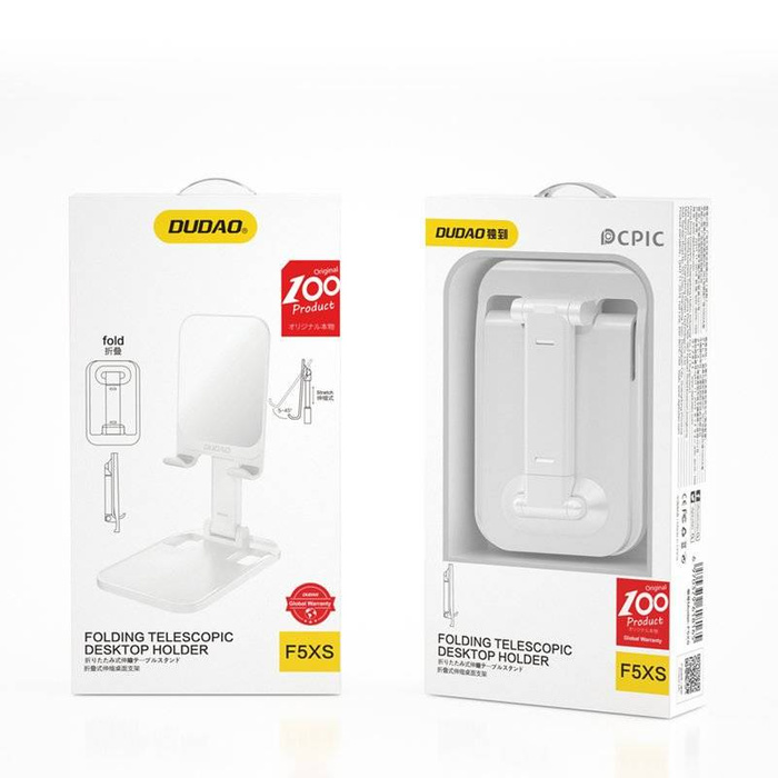 Dudao scrivania supporto telescopico pieghevole porta telefono tablet bianco (F5XS whie)
