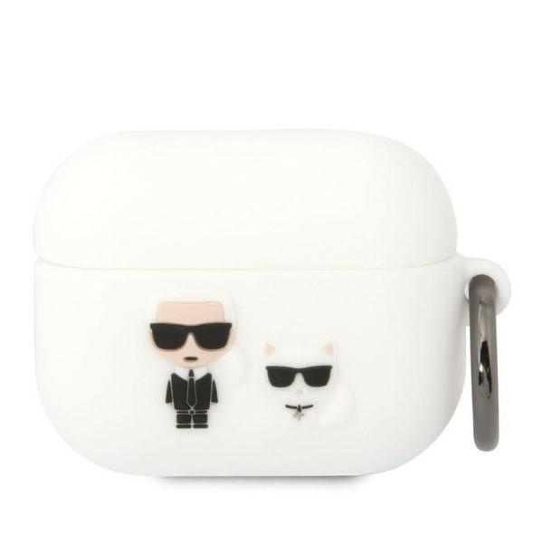 Karl Lagerfeld KLACAPSILKCW Kryt AirPods Pro bílý/bílý Silikon Karl &amp; Choupette
