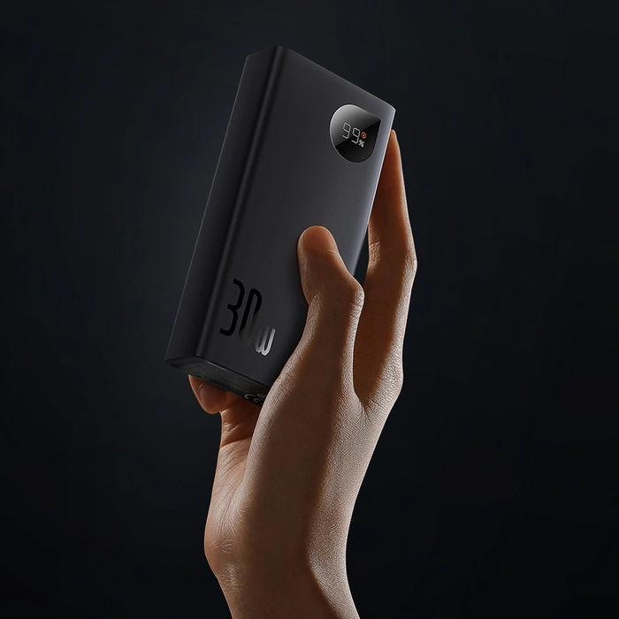 Baseus Adaman2 powerbank s displejem digital 10000mAh 30W 2 x USB / 1x USB Type C Overseas Edition PD QC SCP černá (PPAD040101)