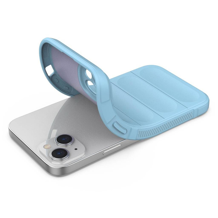 Funda Magic Shield Case para iPhone 14 Plus funda blindada flexible azul claro
