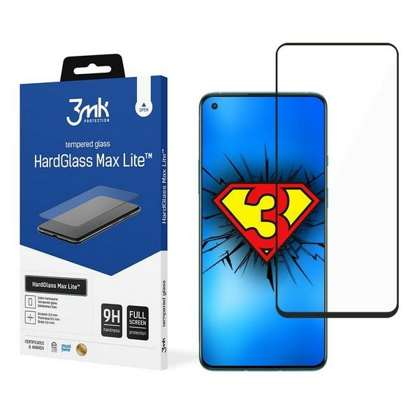 3MK OnePlus 8T 9 HardGlass Max Lite schwarz Tempered Glas