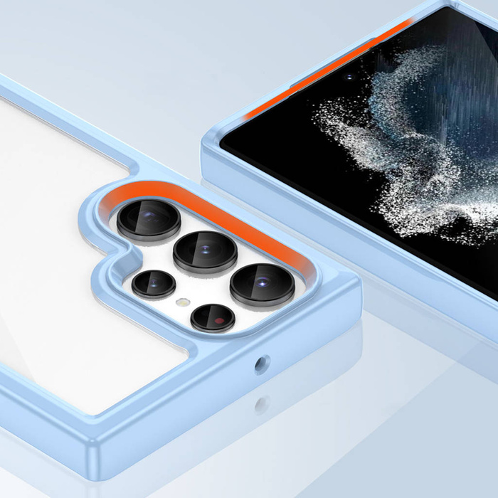 Outer Space Case für Samsung Galaxy S23 Ultra Hülle mit flexiblem Rahmen blau