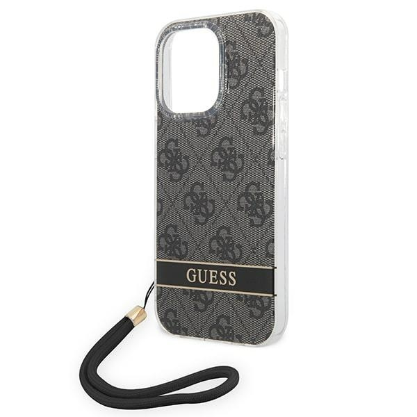 Guess GUOHCP14LH4STK iPhone 14 Pro 6.1" black/black hardcase 4G Print Strap