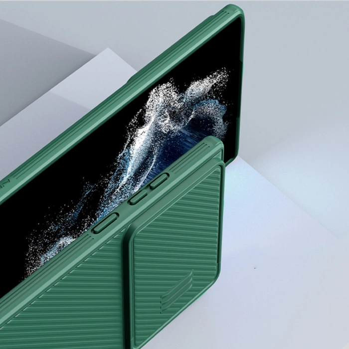 Nillkin CamShield S Case etui Samsung Galaxy S23 Ultra pancerny pokrowiec osłona na aparat zielone