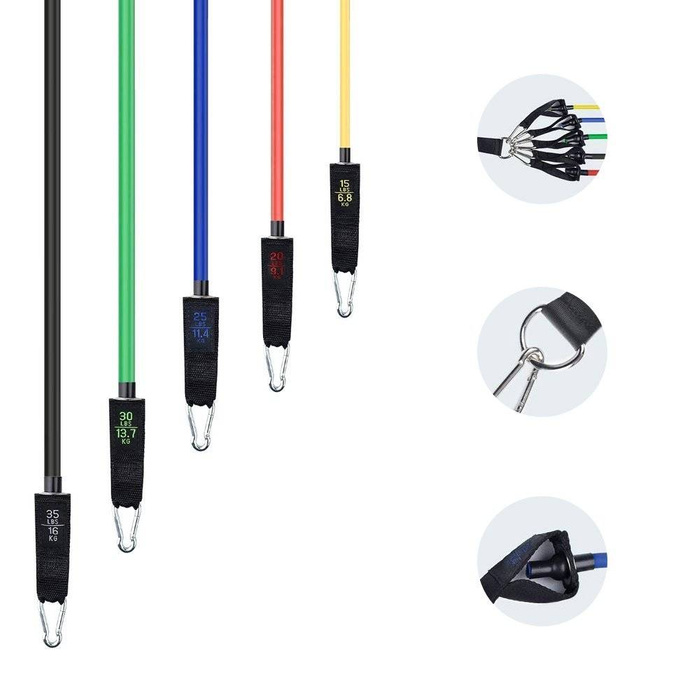 Wozinsky Set Fitnessbänder Übungs-Expander + Zubehör (WRTS5-01)