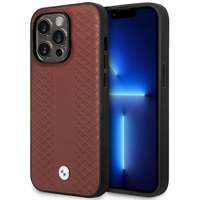 Coque BMW BMHMP14X22RFGR iPhone 14 Pro Max 6.7" bordeaux/brun Cuir Diamond Pattern MagSafe