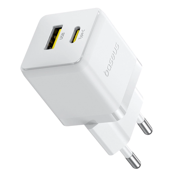 Baseus Palm 30W USB-C USB-A Wandladegerät - Weiß