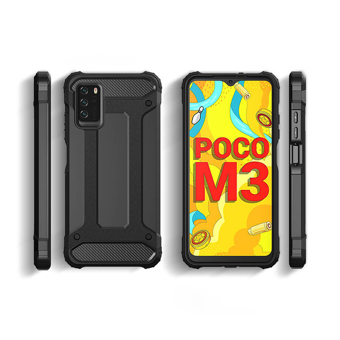 Hybride Armor blindé coque couverture Xiaomi Redmi Note 10 5G / Poco M3 Pro or