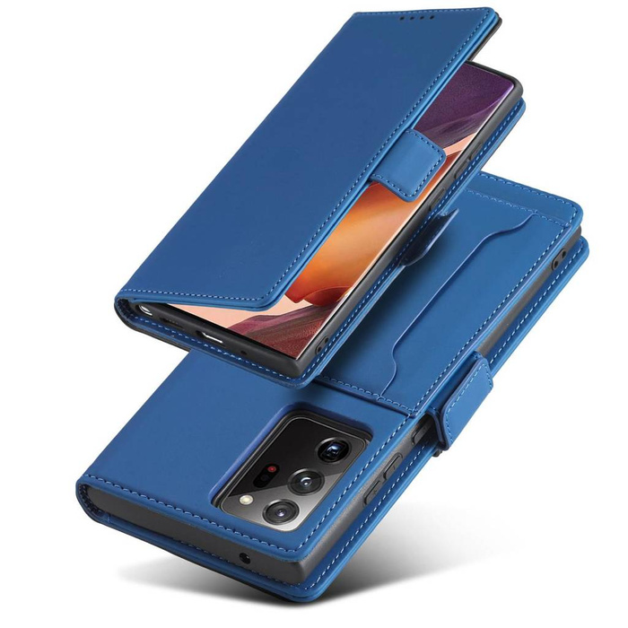 Pouzdro na magnetické karty pro Samsung Galaxy S22 Ultra Cover Card Wallet Holder Card Holder Blue