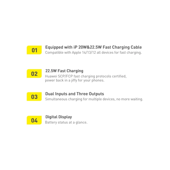 [RETURNED ITEM] Powerbanka 10000mAh 20W Baseus Qpow Pro Overseas Edition + kabel USB C 3A – černý