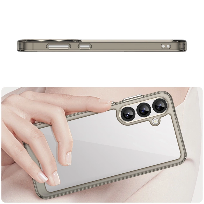 Outer Space Case für Samsung Galaxy A36 Cover mit flexiblem Rahmen - Halbtransparent, Schwarz