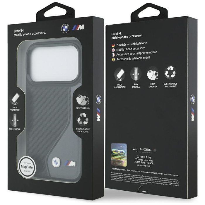 Etui BMW M Carbon Logo MagSafe do iPhone 17 Pro antracyt