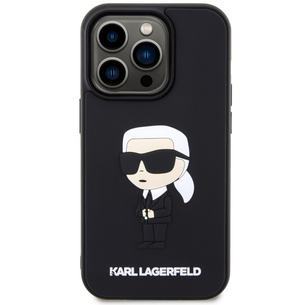Case Karl Lagerfeld KLHCP14L3DRKINK iPhone 14 Pro 6.1" black/black hardcase Rubber Ikonik 3D Case