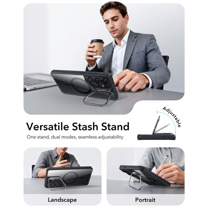 ESR CLASSIC HYBRID KICKSTAND MagSafe GALAXY S26 ULTRA CLEAR/BLACK