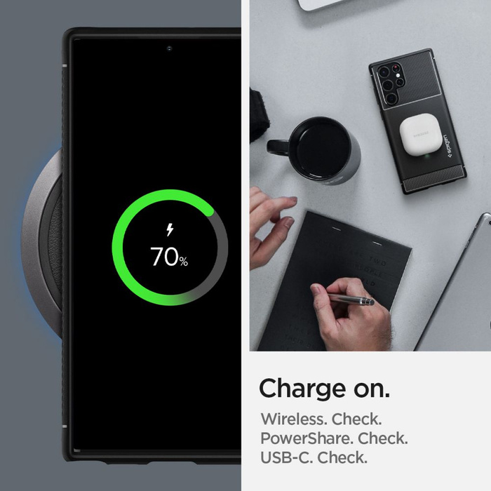 Case Spigen Galaxy S22 Ultra Rugged Armor MATTE Black Case